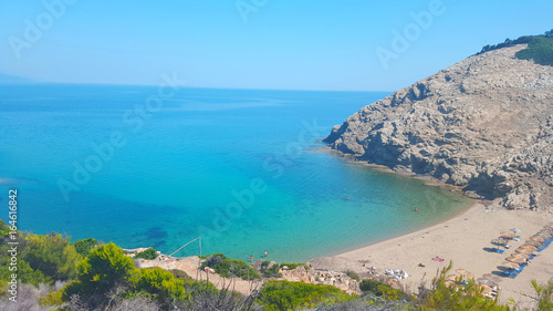Fototapeta Naklejka Na Ścianę i Meble -  Beautiful Micros Aselinos beach on Skiathos island in Greece, summer day in June