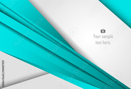 Green turquoise abstract layer geometric background  for card, annual business report, poster template