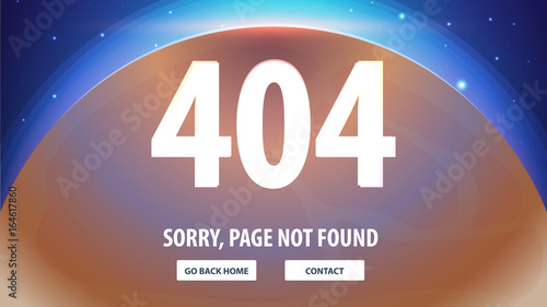 404 Error with space on the background. Page not found. UI UX template for website. Vector illustration.