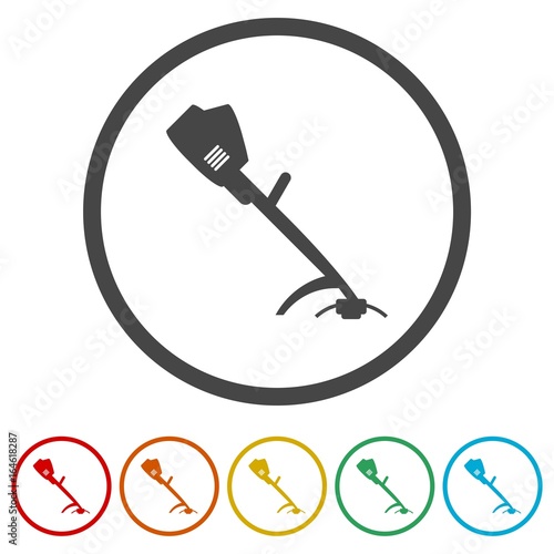 Weed Trimmer Icons set - Illustration