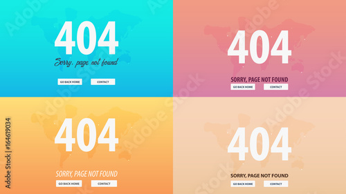 404 Error. Page not found. UI UX template for website. Vector illustration.