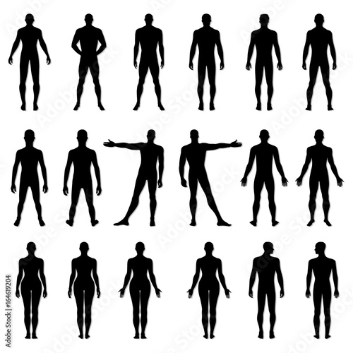 Fashion man, woman figure set