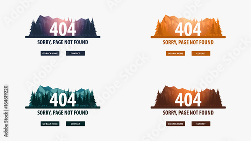 404 Error. Page not found. UI UX template for website. Vector illustration.