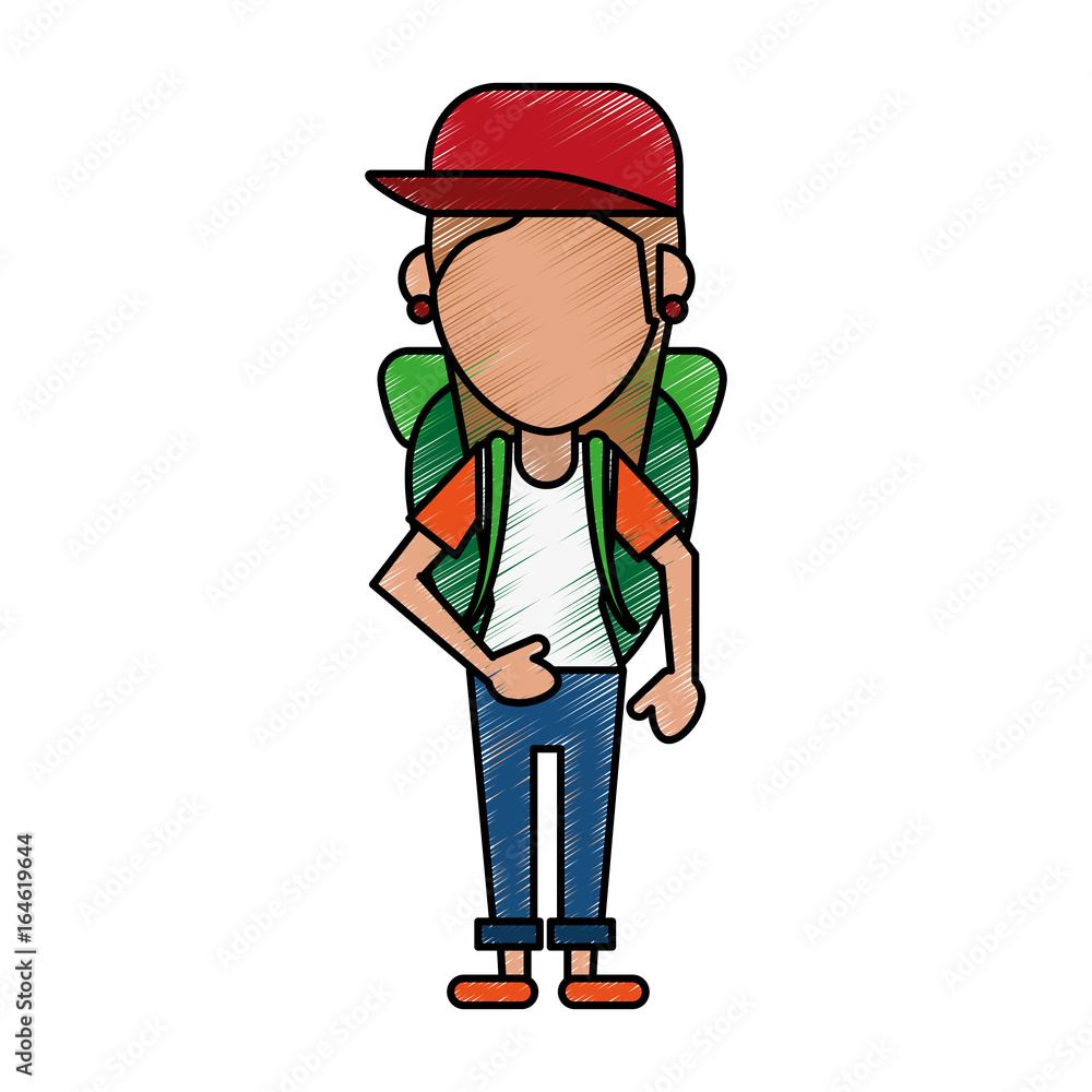 woman tourist vector illustration woman tourist vector illustration