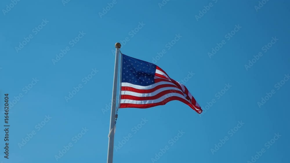 Video of USA flag waving in wind in 4K Video of USA flag waving in wind in 4K