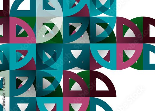 Cut paper circles, mosaic mix geometric pattern design photo