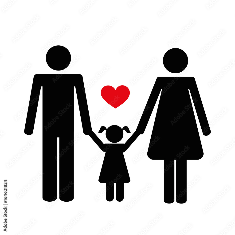 glückliche kleine familie piktogramm glückliche kleine familie piktogramm