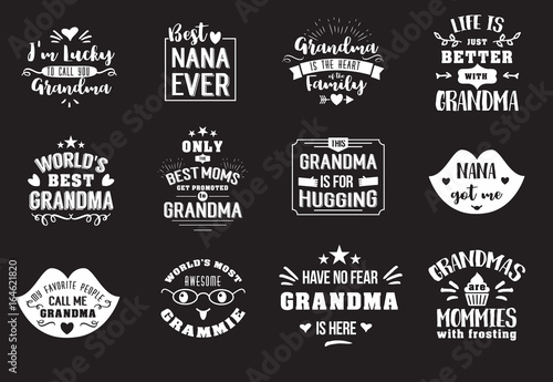 Best grandma handwritten in white
