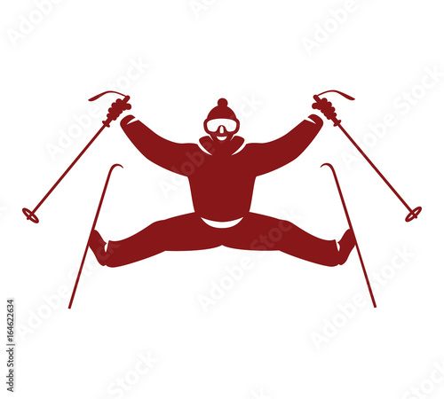 Skier Flat Icon