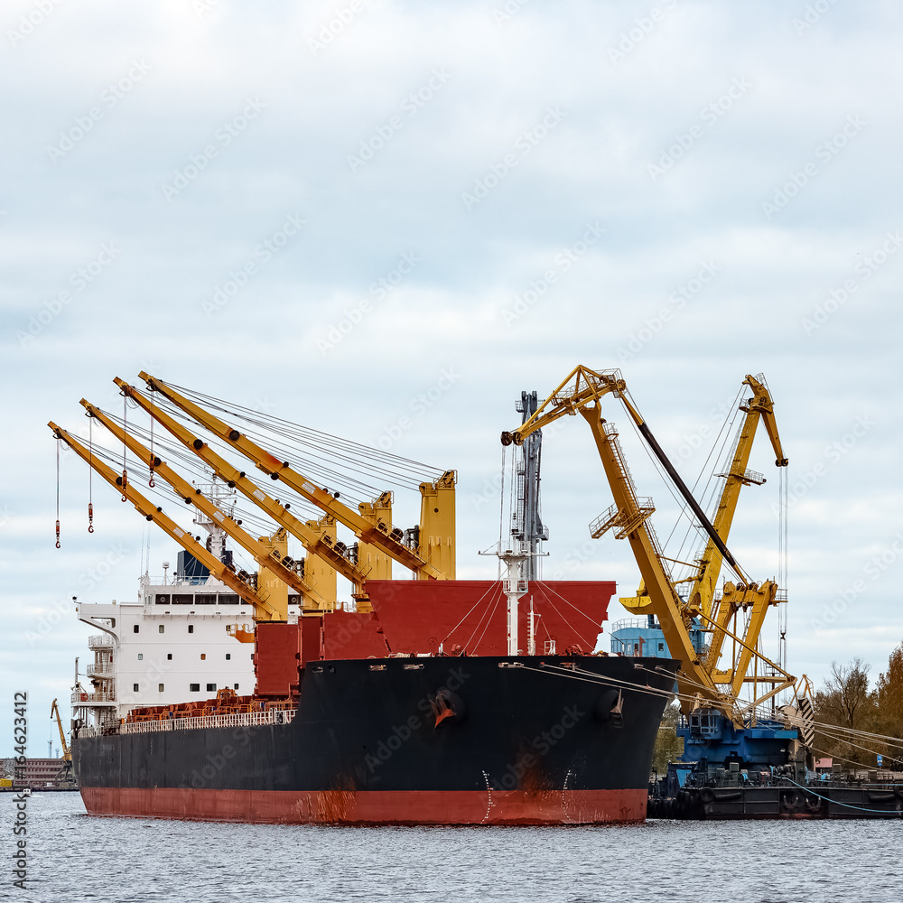 Black cargo ship Black cargo ship
