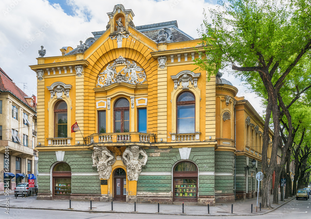 Subotica, Serbia - April 23, 2017:  City library building in Subotica city, Serbia