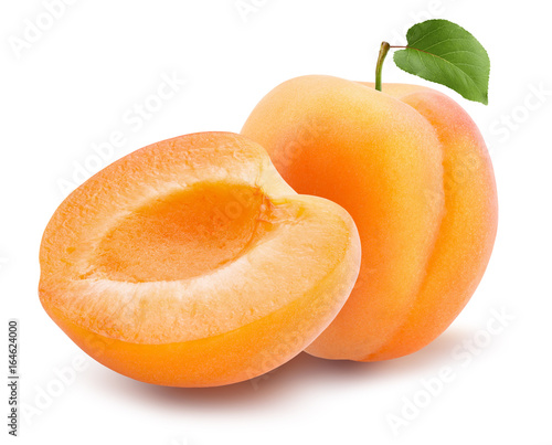 Leinwand Poster apricots isolated on a white background