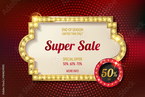 Retro light frame. Super sale.