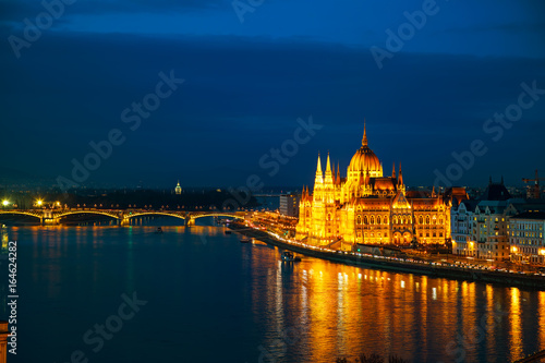 Overview of Budapest with the Parliament building
