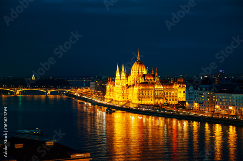 Overview of Budapest with the Parliament building