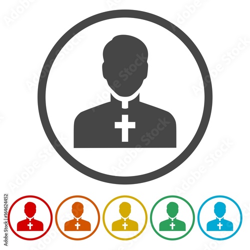 Priest Icons set Flat Graphic Design - Illustration 