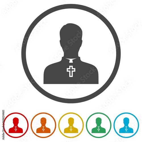 Priest Icons set Flat Graphic Design - Illustration 