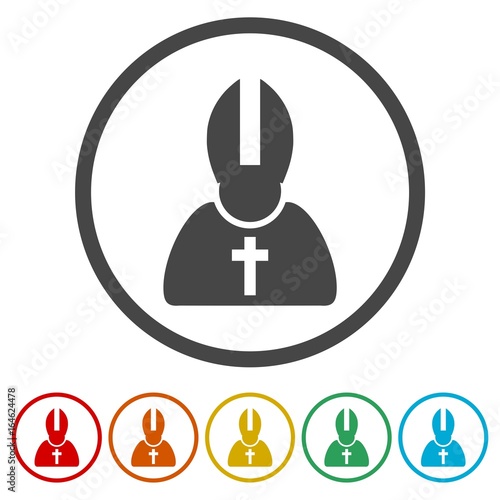 Priest Icons set Flat Graphic Design - Illustration 