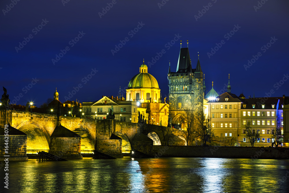The Old Town with Charles bridge tower in Prague