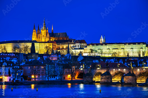 Obraz na płótnie Old Prague cityscape overview w salonie