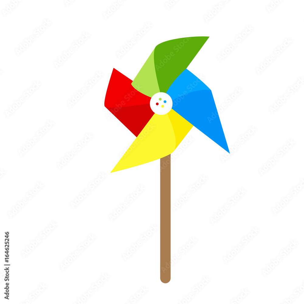 Isolated wind toy on a white background, Vector illustration Isolated wind toy on a white background, Vector illustration