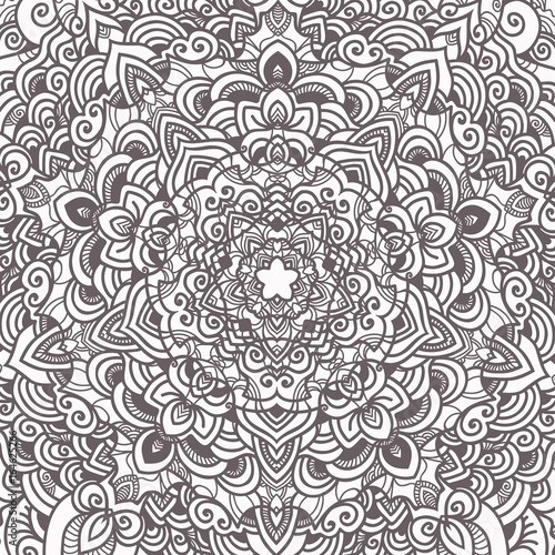 Henna tatoo mandala. Mehndi style.Decorative pattern in oriental style. Coloring book page. Vector abstract illustration for design