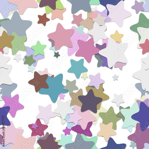 Photos Repeating star pattern background - vector design from rounded pentagram stars