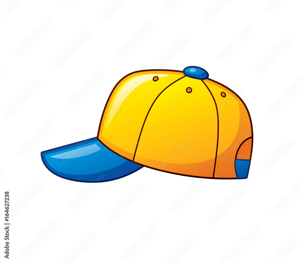 Fototapeta premium Yellow baseball cap isolated.