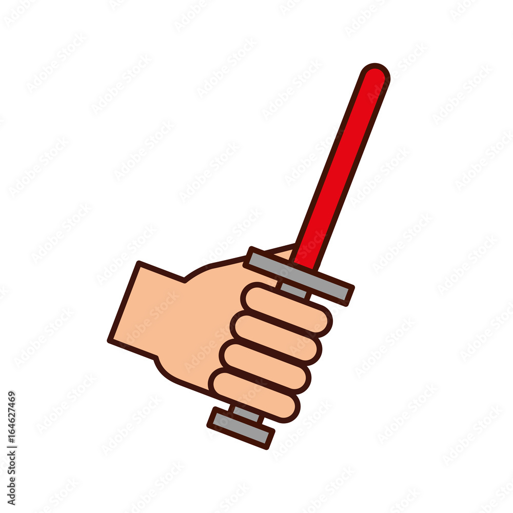 hand with sword weapon warrior game vector illustration design hand with sword weapon warrior game vector illustration design