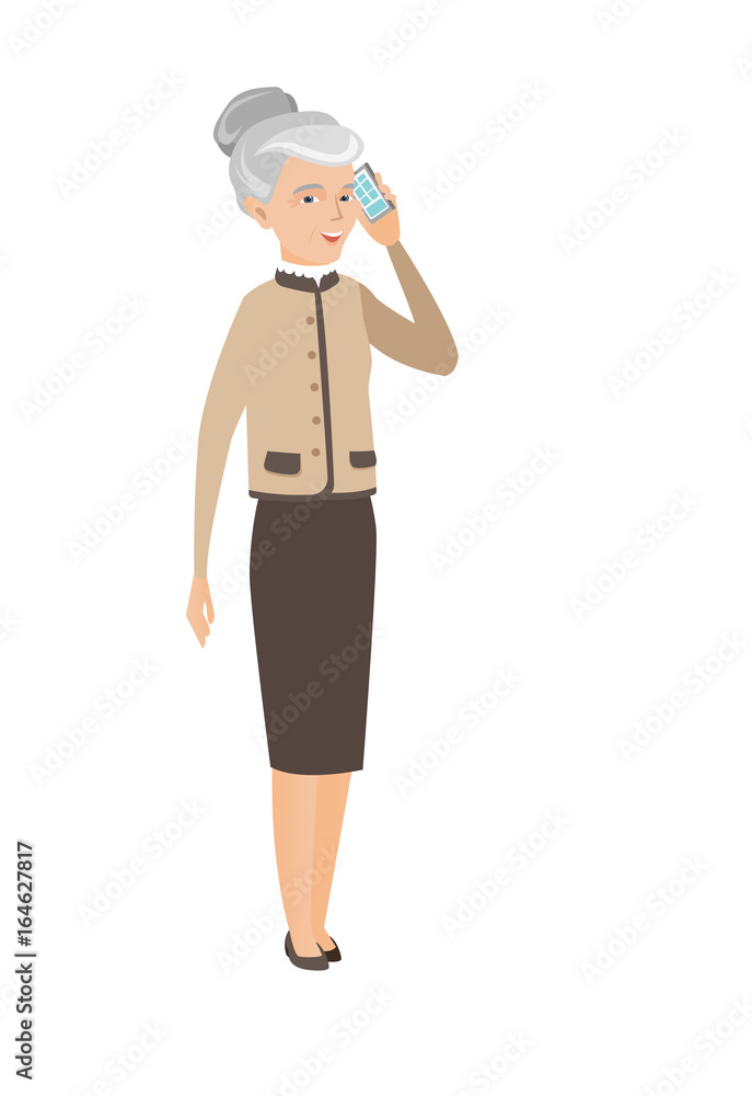 Caucasian business woman talking on a mobile phone Caucasian business woman talking on a mobile phone