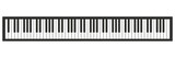 Piano keyboard vector illustration. 88 keys of piano.