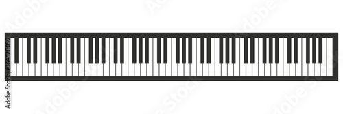 Piano keyboard vector illustration. 88 keys of piano. photo