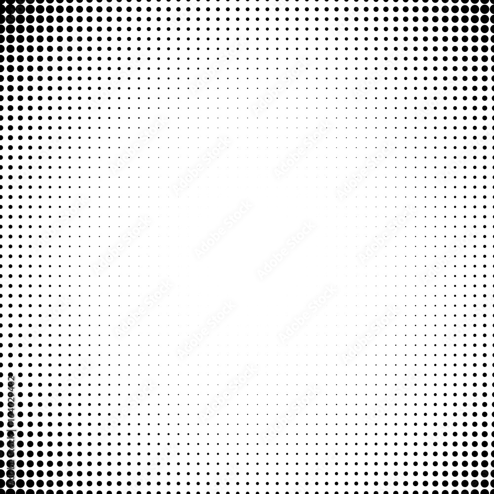 Vector background of dots in the corners of the image. Black digital vignette in cartoon style for comics. Vector background of dots in the corners of the image. Black digital vignette in cartoon style for comics.