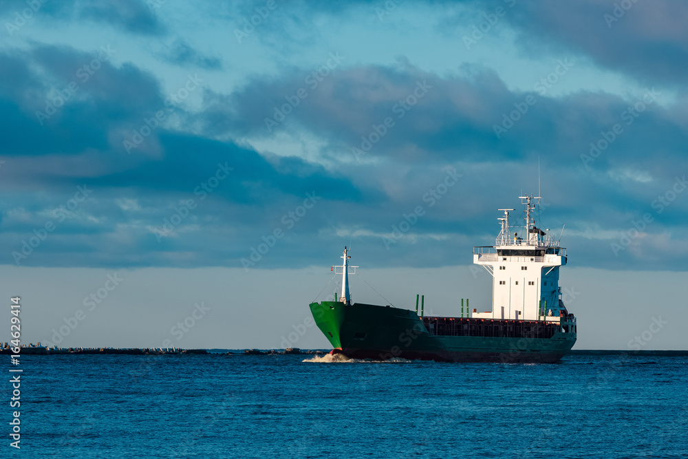 Green cargo ship