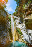 Beautiful waterfall near Nidri on the island of Lefkada in Greece