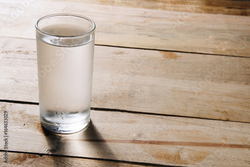 Cold water in a glass of water