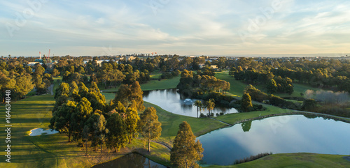 Aerial view of golf course in Sydney Australia
