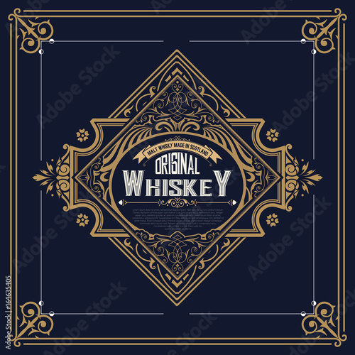 Vintage label for whiskey packing