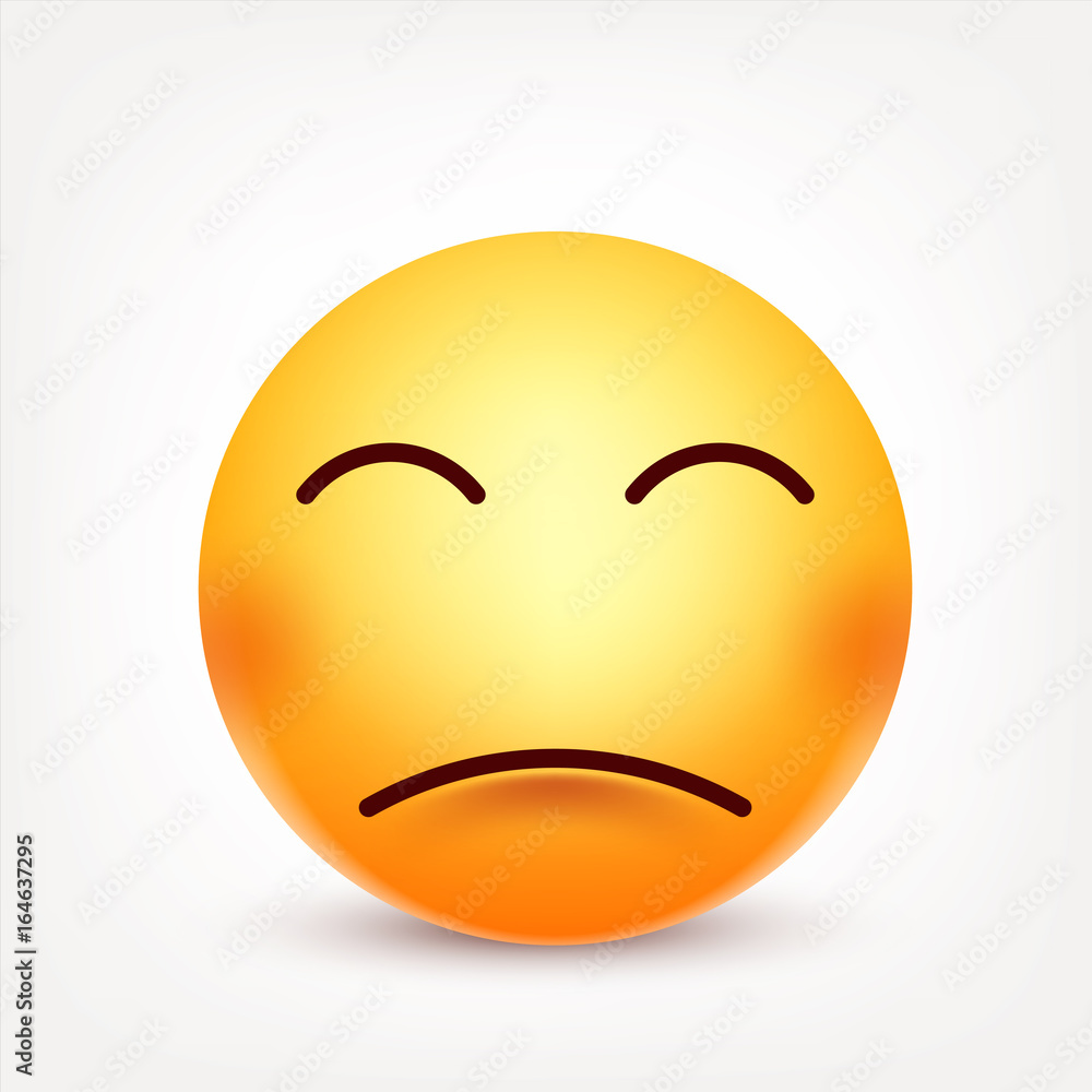 Smiley,emoticon. Yellow face with emotions. Facial expression. 3d realistic emoji. Sad,happy,angry faces.Funny cartoon character.Mood. Web icon. Vector illustration. Smiley,emoticon. Yellow face with emotions. Facial expression. 3d realistic emoji. Sad,happy,angry faces.Funny cartoon character.Mood. Web icon. Vector illustration.