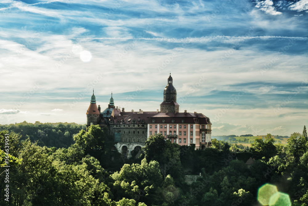 WALBRZYCH, POLAND - JULY 29:  Baroque castle Ksiaz on 29th July 2016 in Walbrzych, Poland.