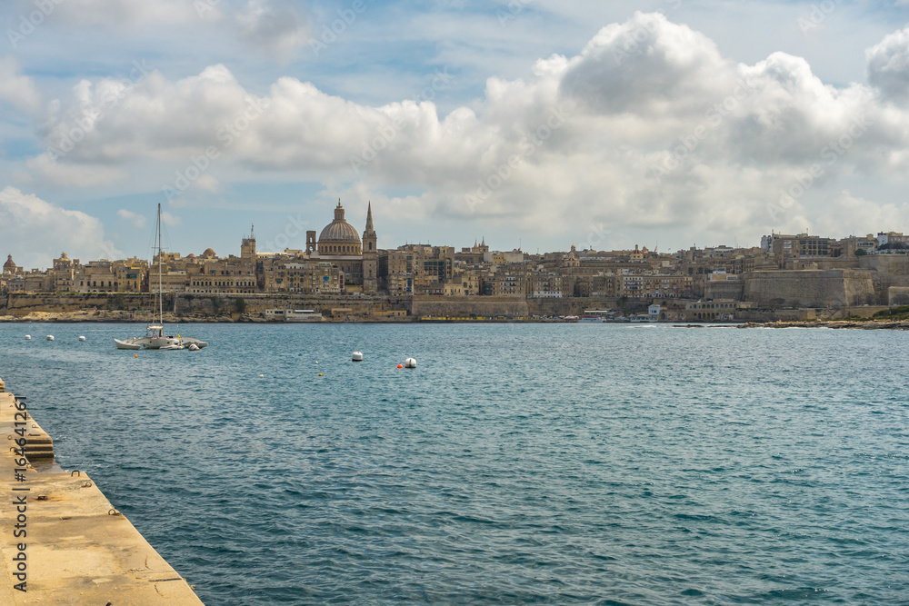 Valletta skyline from Sliema waterfront, Malta