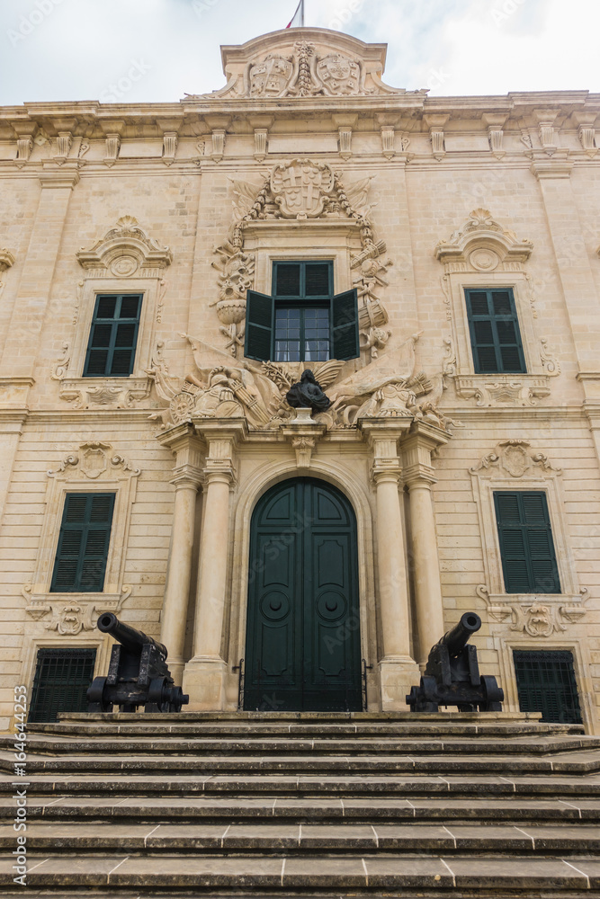 Obraz premium Facade of Auberge de Castille, office of the Prime Minister, Valletta, Malta