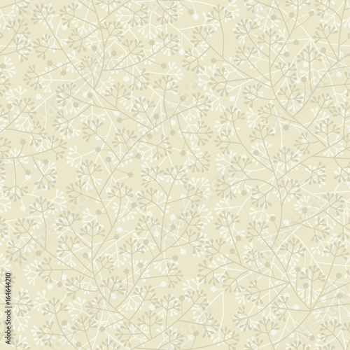 Floral seamless retro pattern on beige background