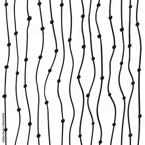 Retro line seamless pattern. Hand drawn. © tinkerfrost