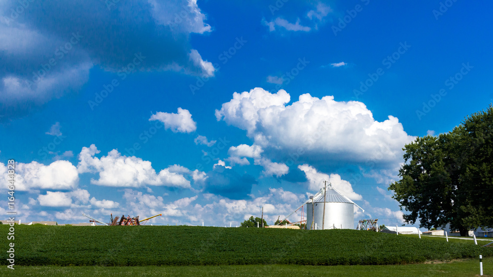 Grain Silo and Farmland
