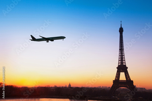 flight to Paris, travel by airplane to France © Song_about_summer