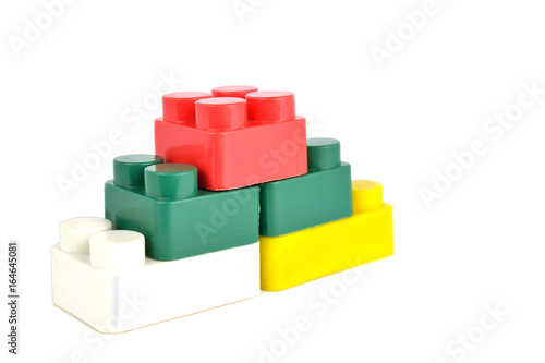 Multicolored Toy bricks in the shape of stairs