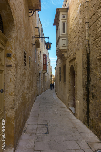 Typical ancient street in the citadel of Mdina, the old capital of Malta
