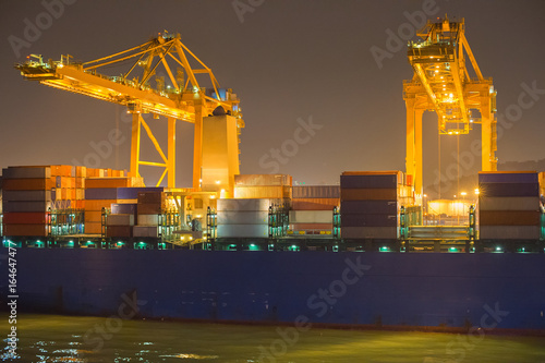 Industrial port at night
