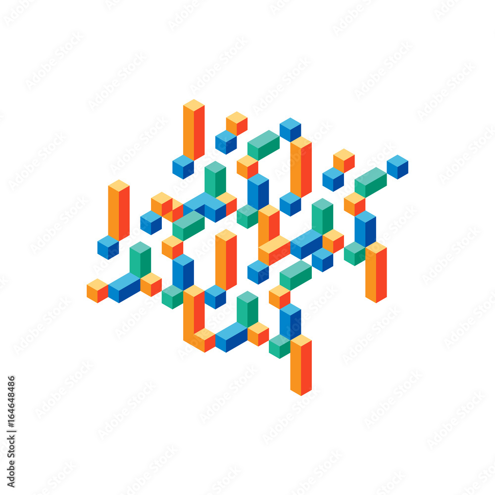 Abstract modern composition isometric background